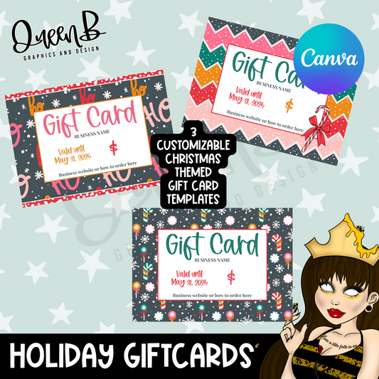 Holiday Gift Card Customizable Templates