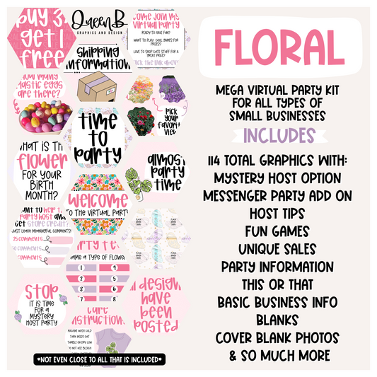 Floral Mega Party Kit Graphics Collection