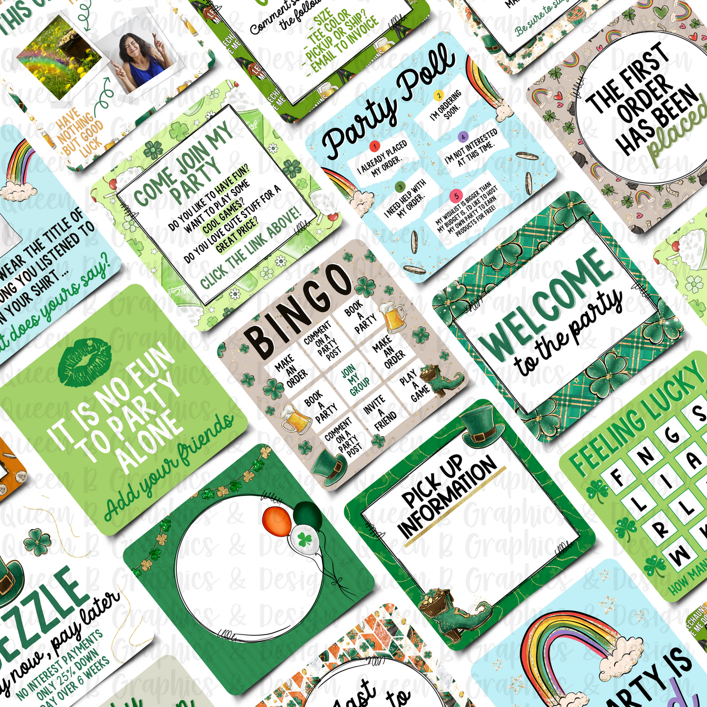 St Patrick’s Day Tee Party & Basic Party Graphics Collection