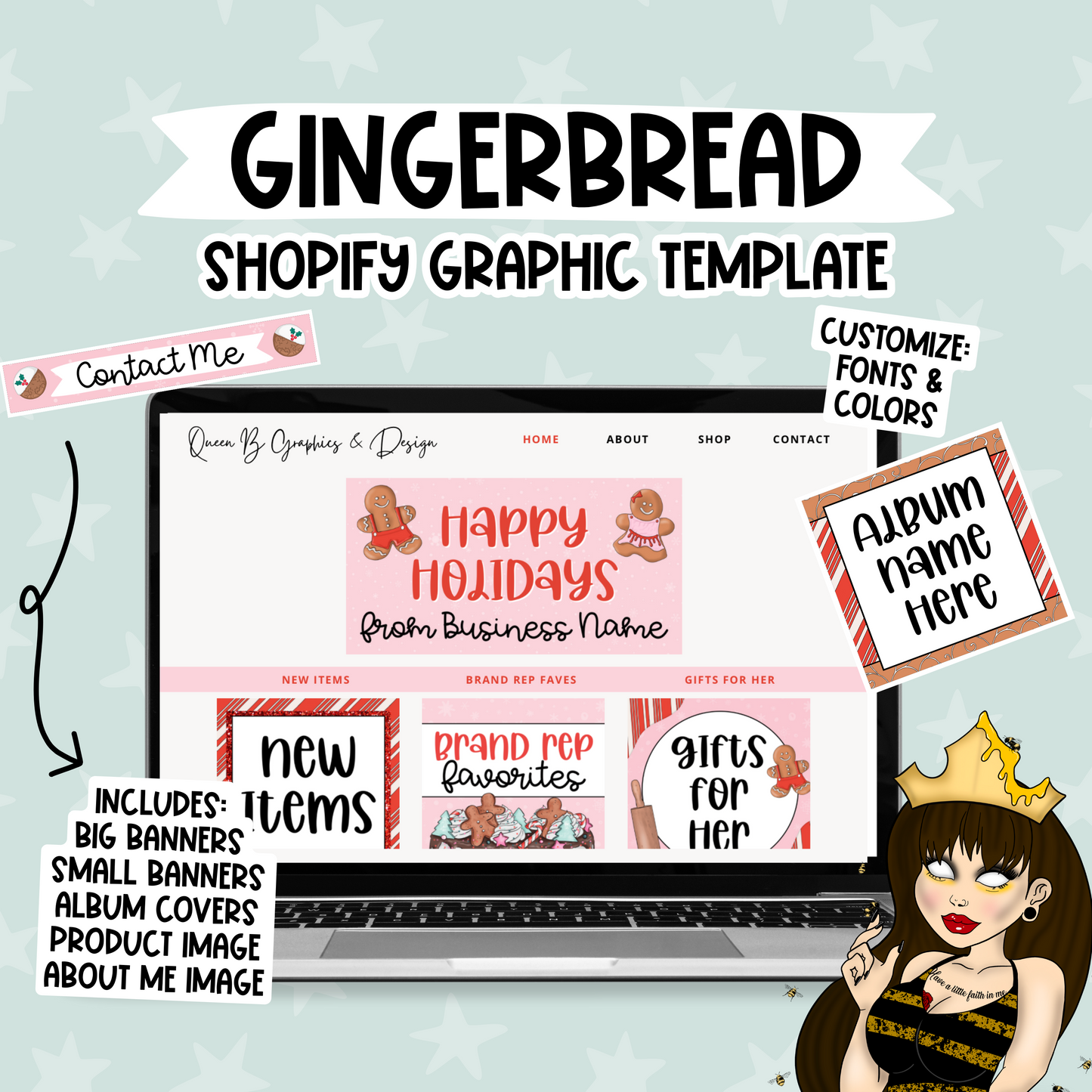 Gingerbread Shopify Graphic Templates