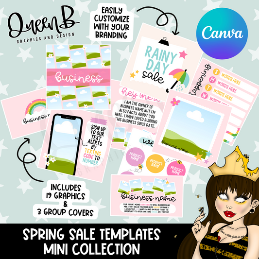 Spring Sale Templates Mini Business Engagement & Social Media Content Graphics Collection