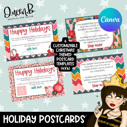 Holiday Postcard Customizable Templates