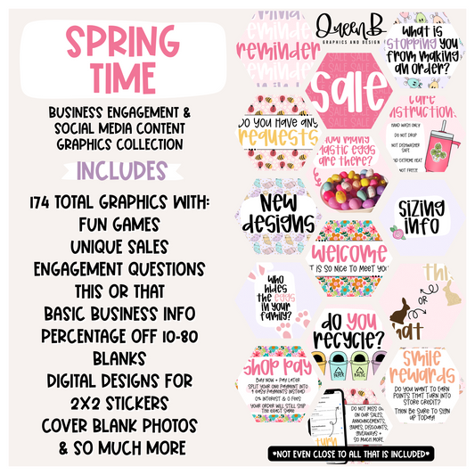 Spring Time Business Engagement & Social Media Content Graphics Collection