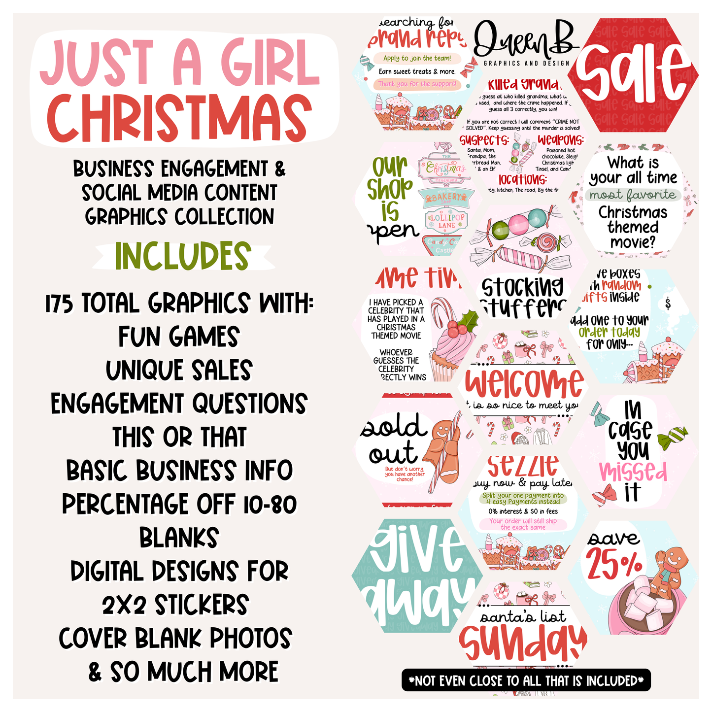 Just a girl Christmas Business Engagement & Social Media Content Graphics Collection