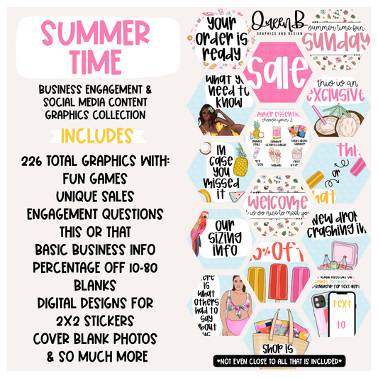 Summer Time Business Engagement & Social Media Content Graphics Collection