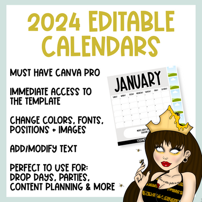 2024 Editable Monthly Social Media Calendar Templates