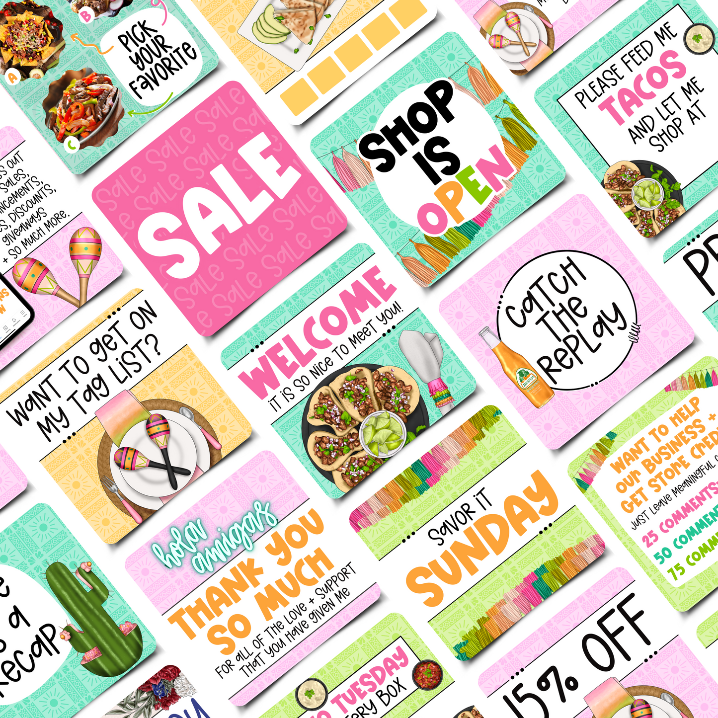 Taco Tuesday Business Engagement & Social Media Content Graphics Collection
