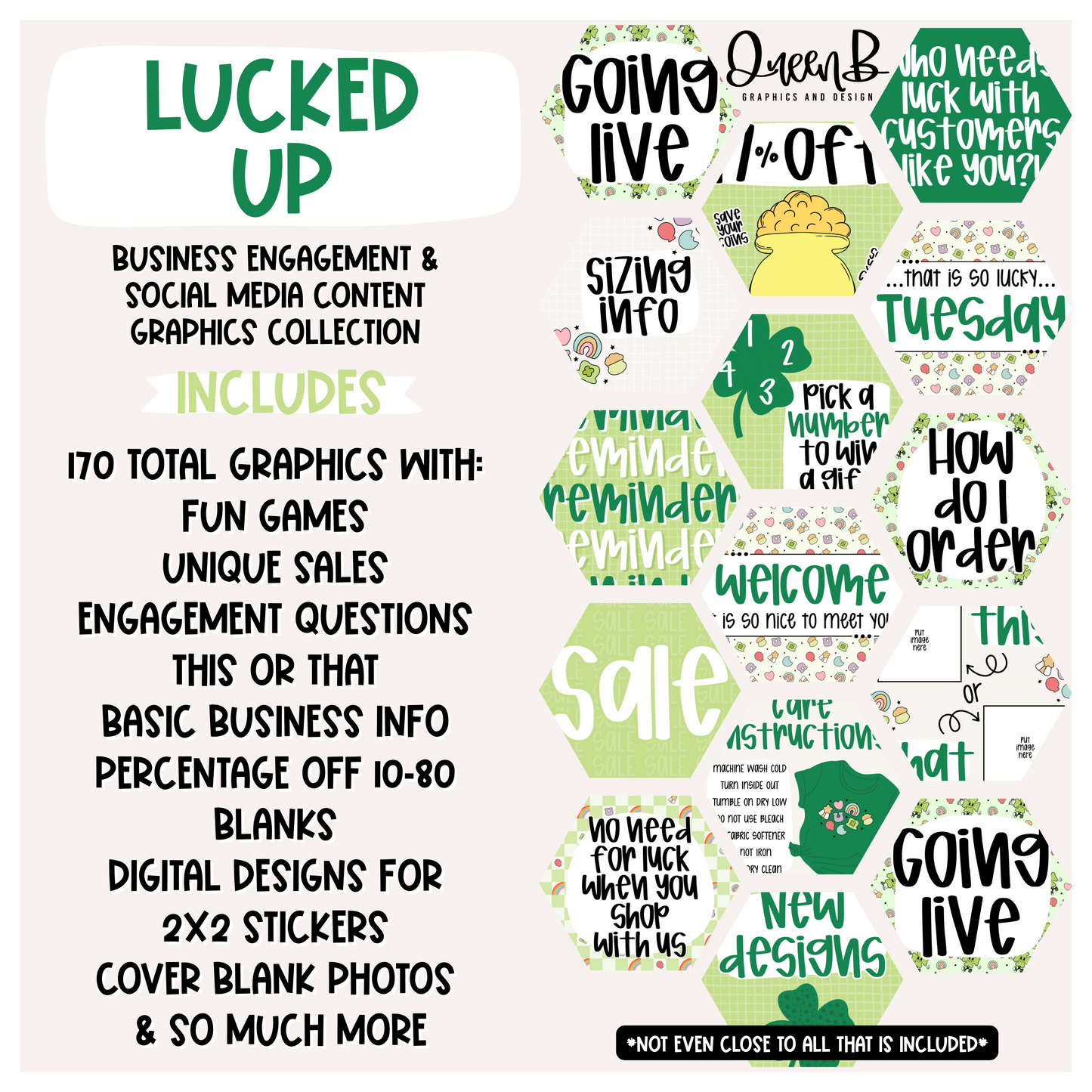 Lucked Up Business Engagement & Social Media Content Graphics Collection