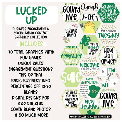 Lucked Up Business Engagement & Social Media Content Graphics Collection