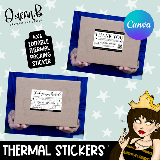 Customizable 2 Thermal Packing Sticker Templates