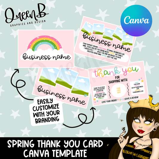 Spring Thank You Card Customizable Template