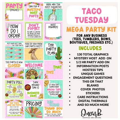 Taco Tuesday Mega Party Kit Graphics Collection