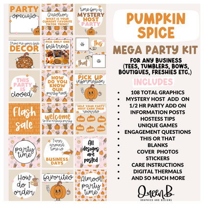 Pumpkin Spice Mega Party Kit Graphics Collection