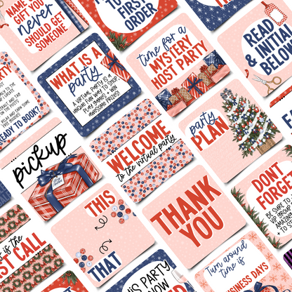 Navy & Red Christmas Mega Party Kit Graphics Collection
