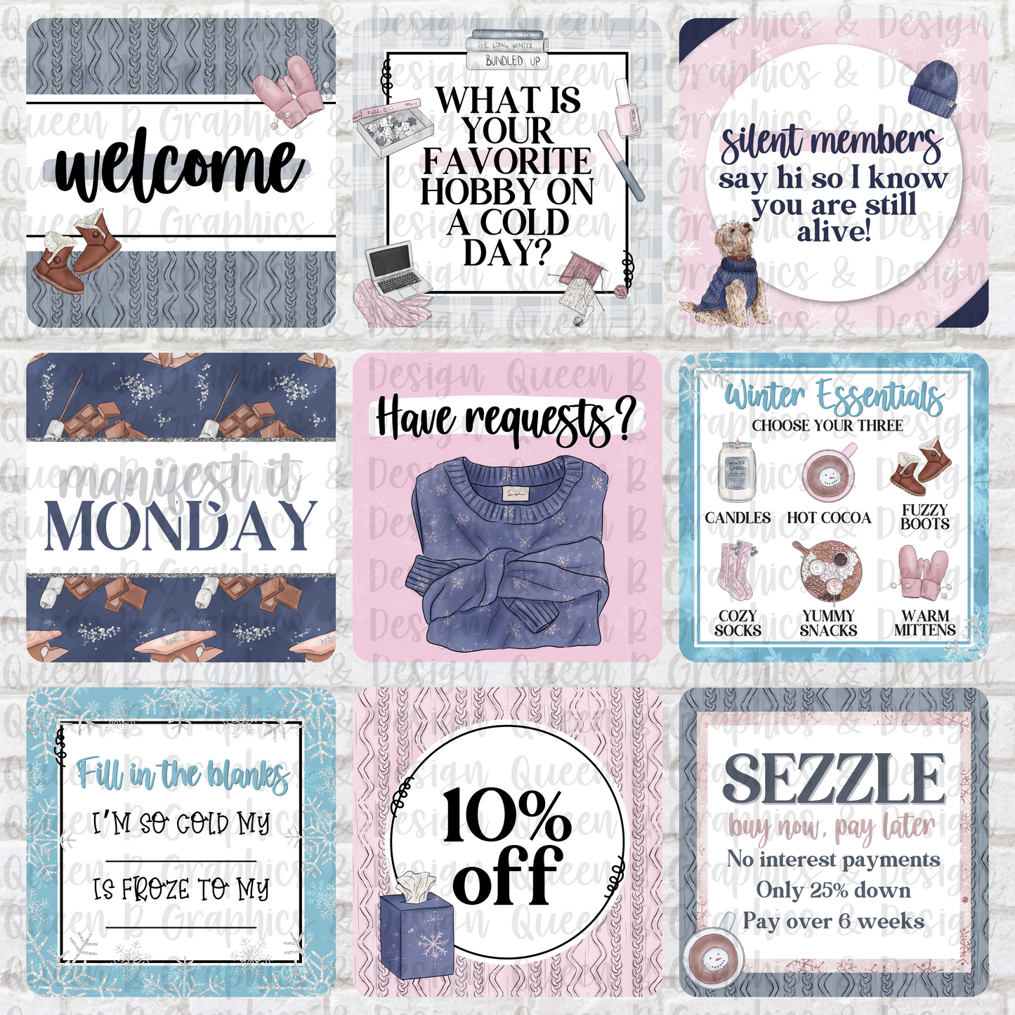 Cozy Winter Business Engagement Graphics
