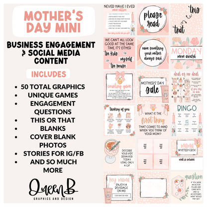 Mothers Day Mini Business Engagement & Social Media Content Graphics Collection