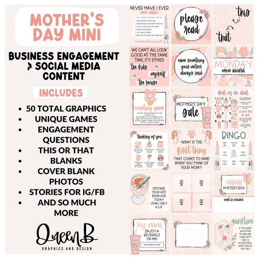 Mothers Day Mini Business Engagement & Social Media Content Graphics Collection