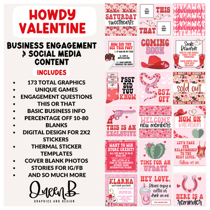 Howdy Valentine Business Engagement & Social Media Content Graphics Collection