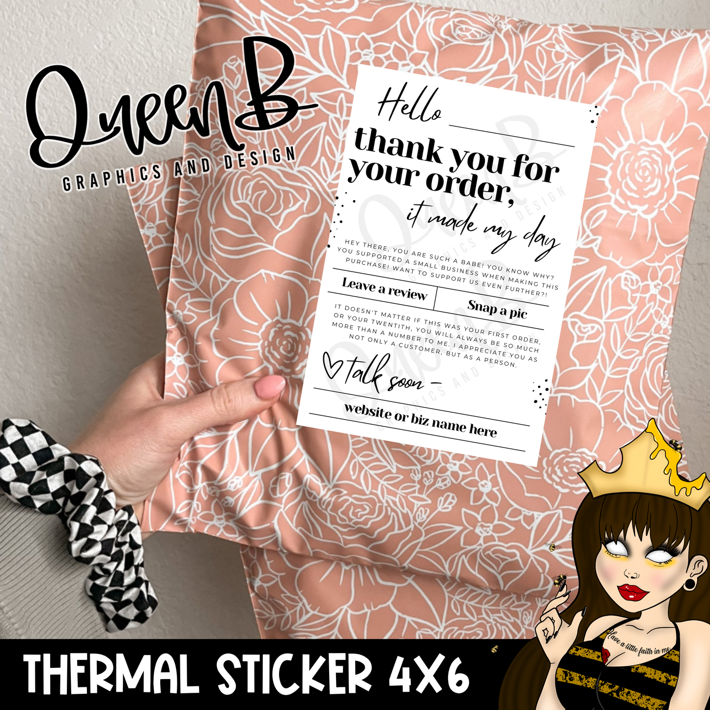 Thank You Thermal Packing Sticker Template