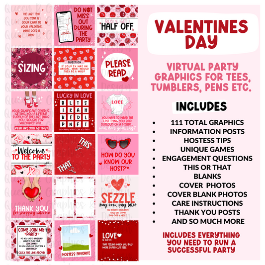 Valentines Day Tee Party & Basic Party Graphics Collection