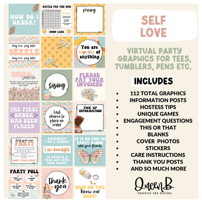 Self Love Tee Party & Basic Party Graphics Collection