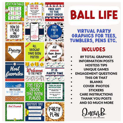 Ball Life Tee Party & Basic Party Graphics Collection