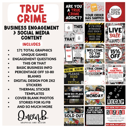 True Crime Business Engagement & Social Media Content Graphics Collection
