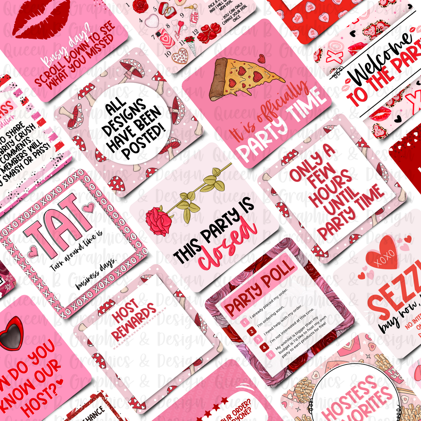 Valentines Day Tee Party & Basic Party Graphics Collection