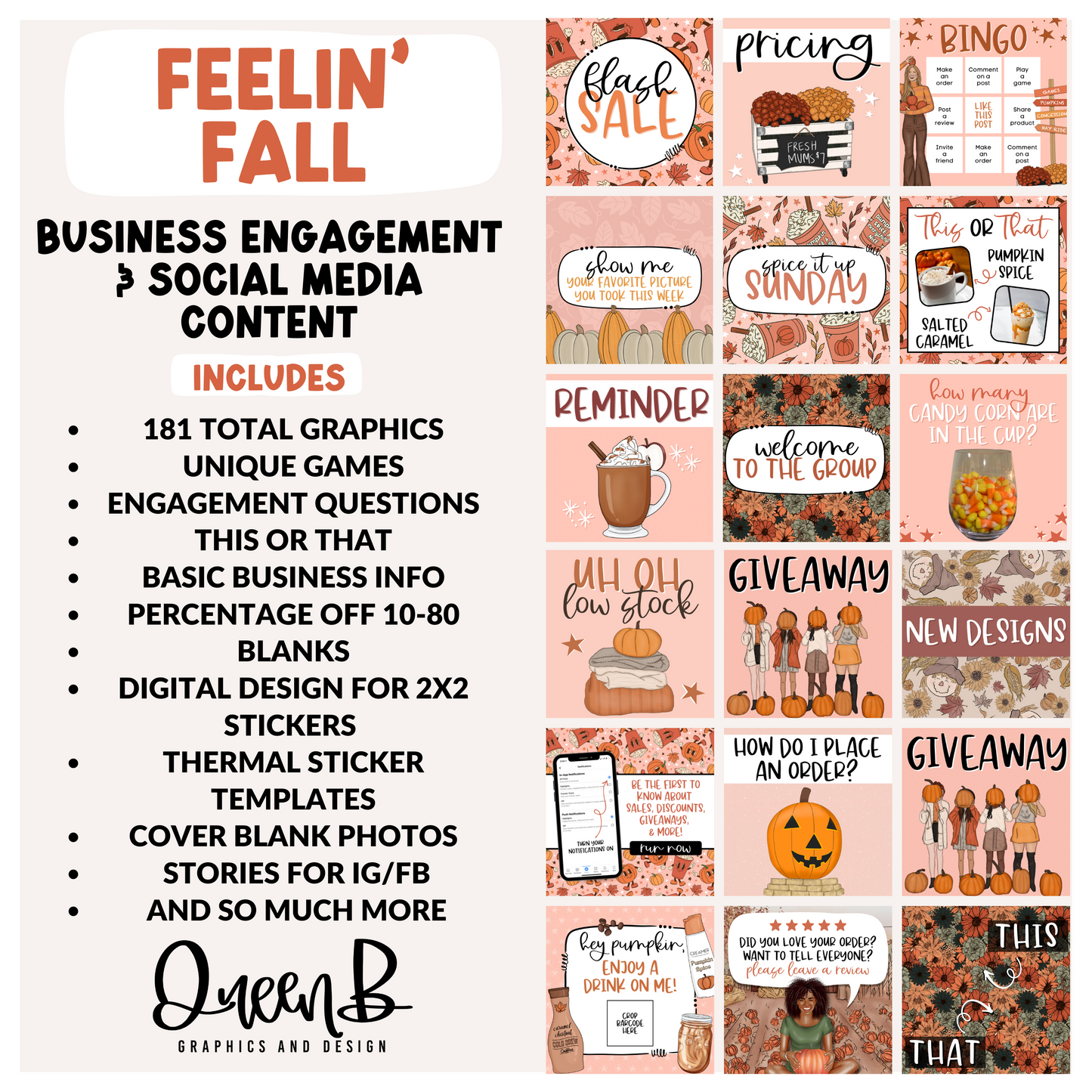 Feelin’ Fall Business Engagement & Social Media Content Graphics Collection