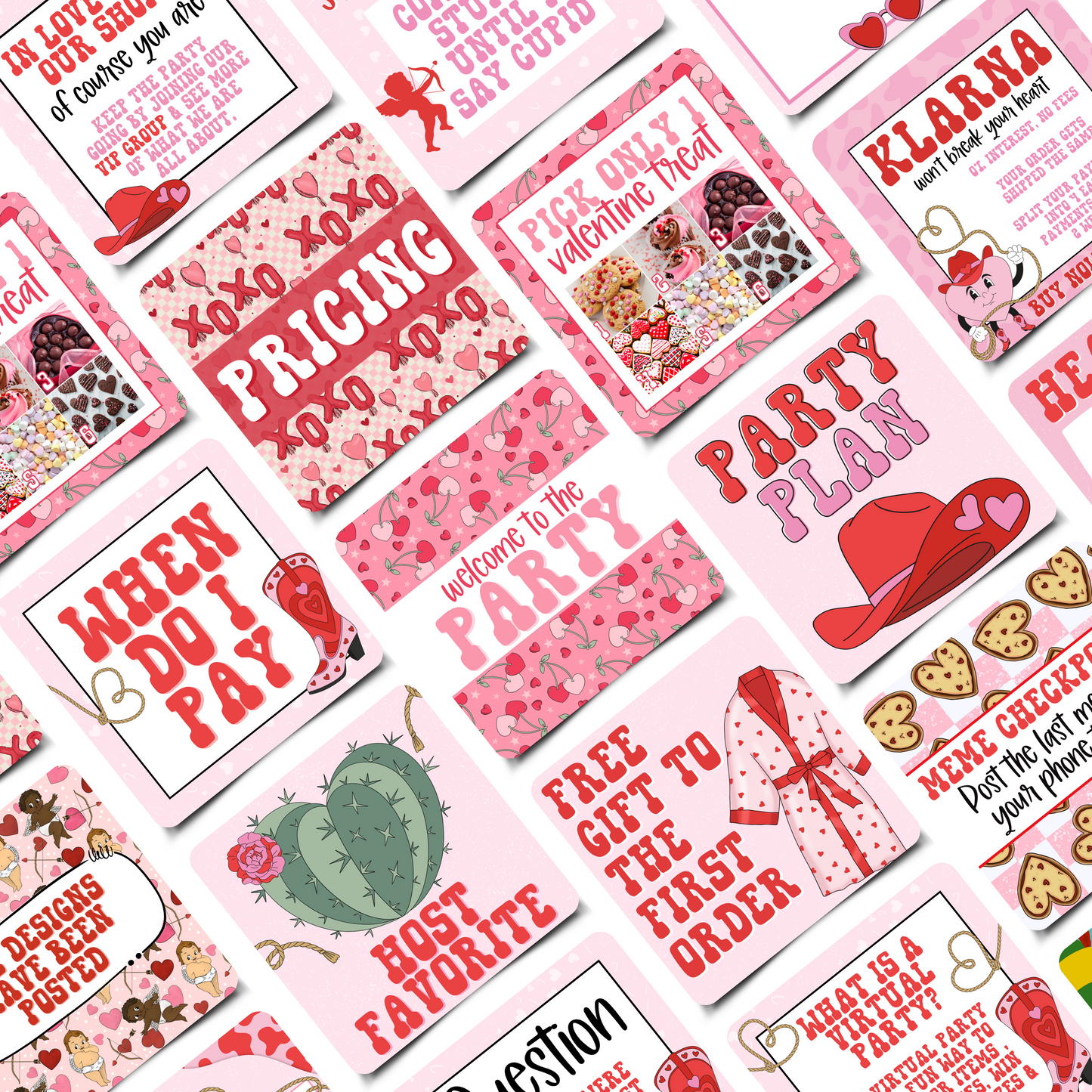 Howdy Valentine Tee Party & Virtual Party Graphics Collection