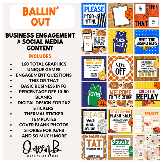 Ballin’ Out Business Engagement & Social Media Content Graphics Collection