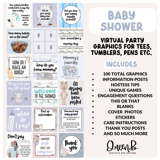 Baby Shower Tee Party & Basic Party Graphics Collection