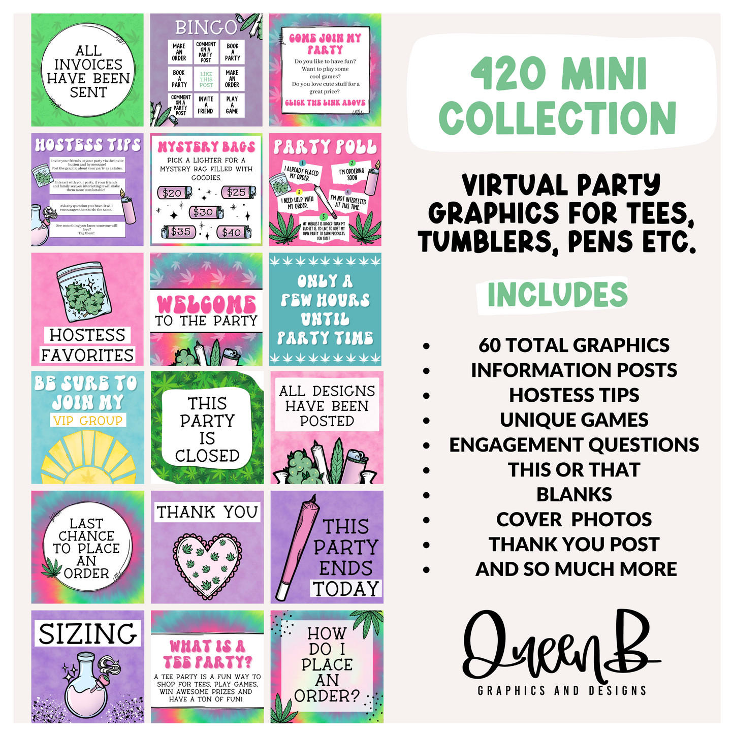 420 Mini Tee Party & Basic Party Graphics Collection