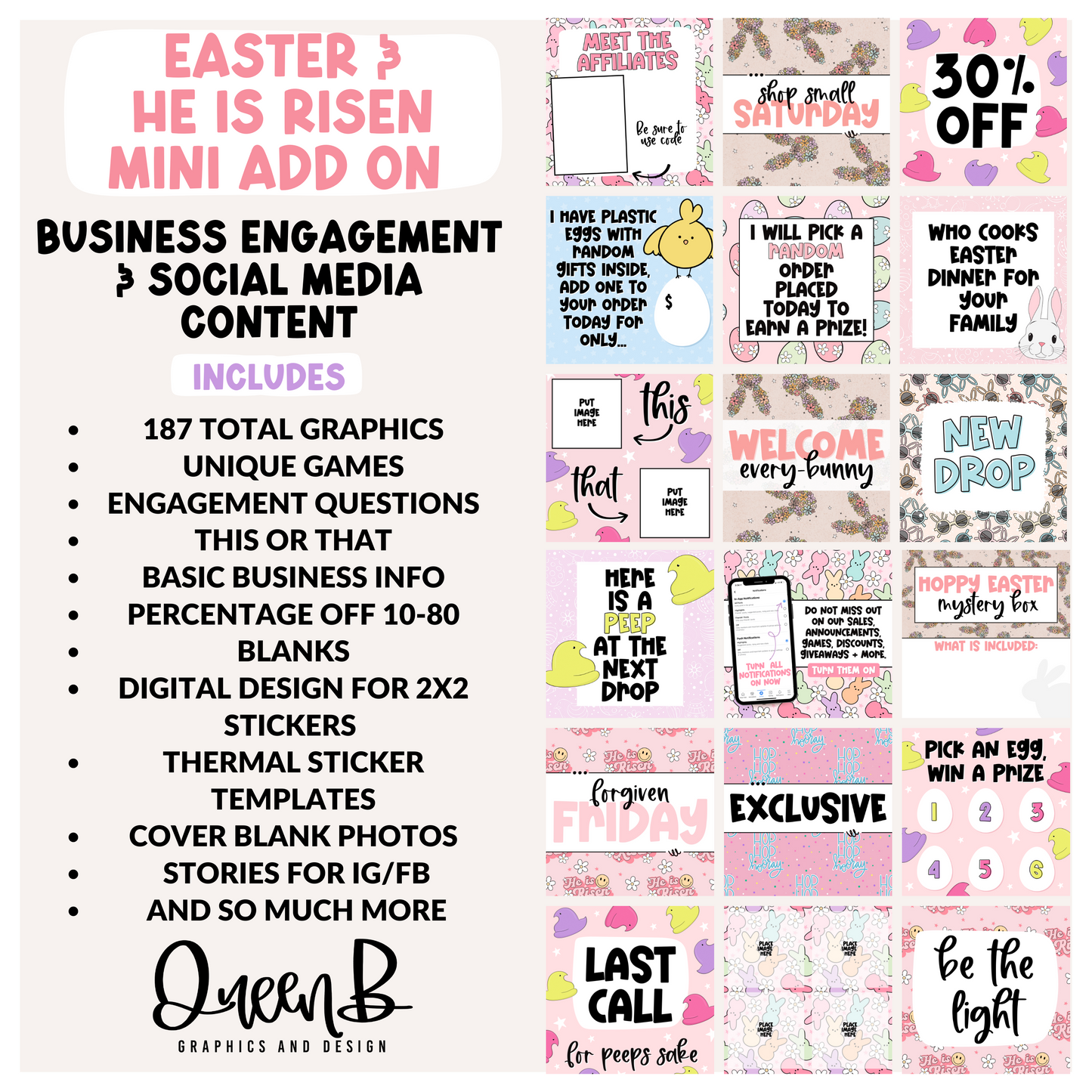 Easter Vibes Business Engagement & Social Media Content Graphics Collection