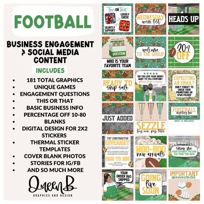 Football Business Engagement & Social Media Content Graphics Collection