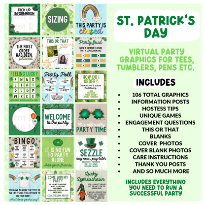 St Patrick’s Day Tee Party & Basic Party Graphics Collection