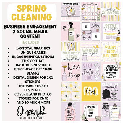 Spring Cleaning Business Engagement & Social Media Content Graphics Collection