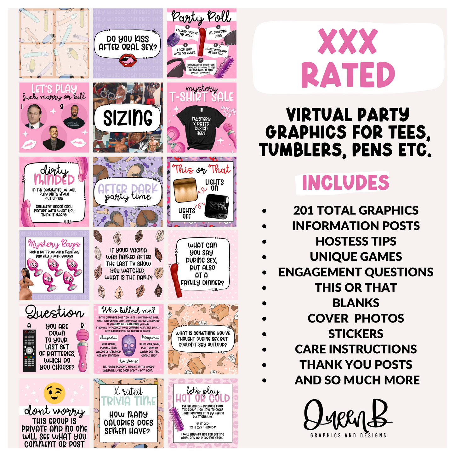 XXX Rated Tee Party & Basic Party Graphics Collection