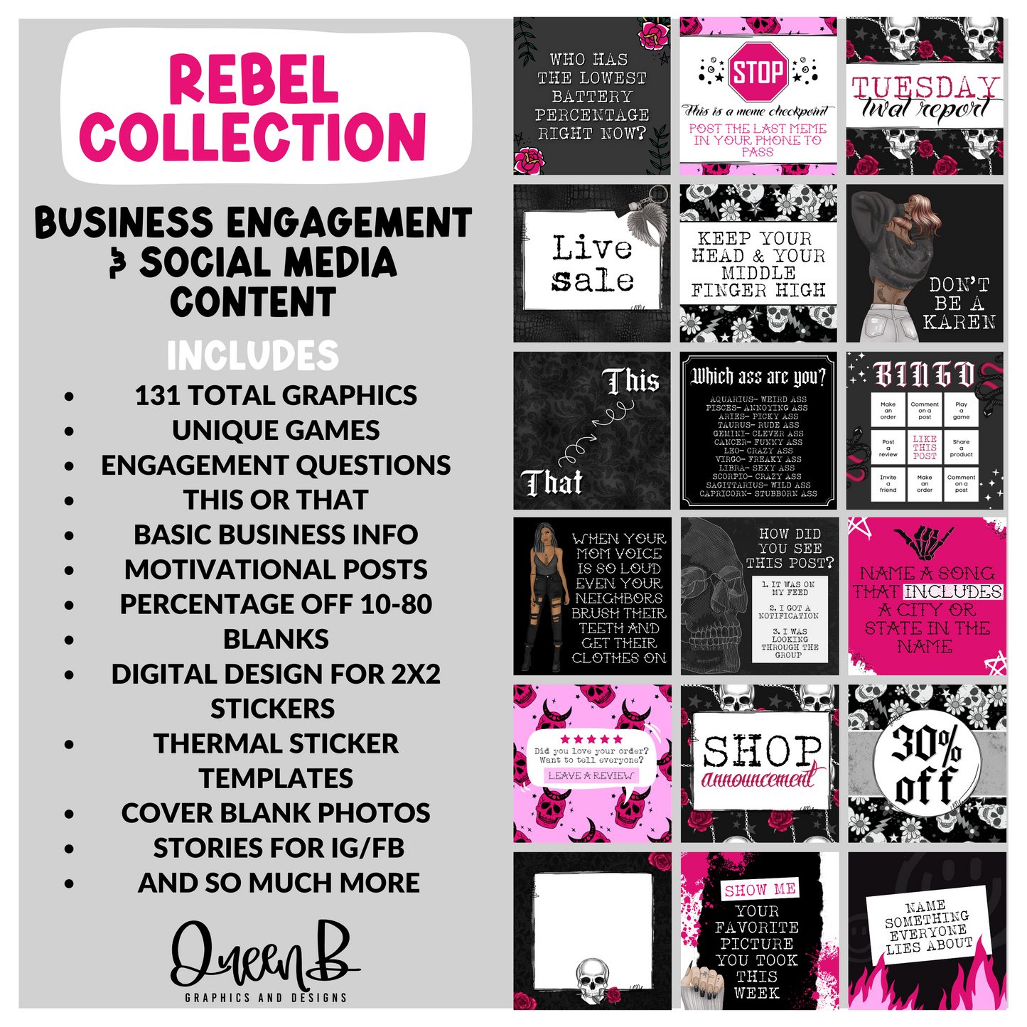 Rebel Business Engagement & Social Media Content Graphics Collection