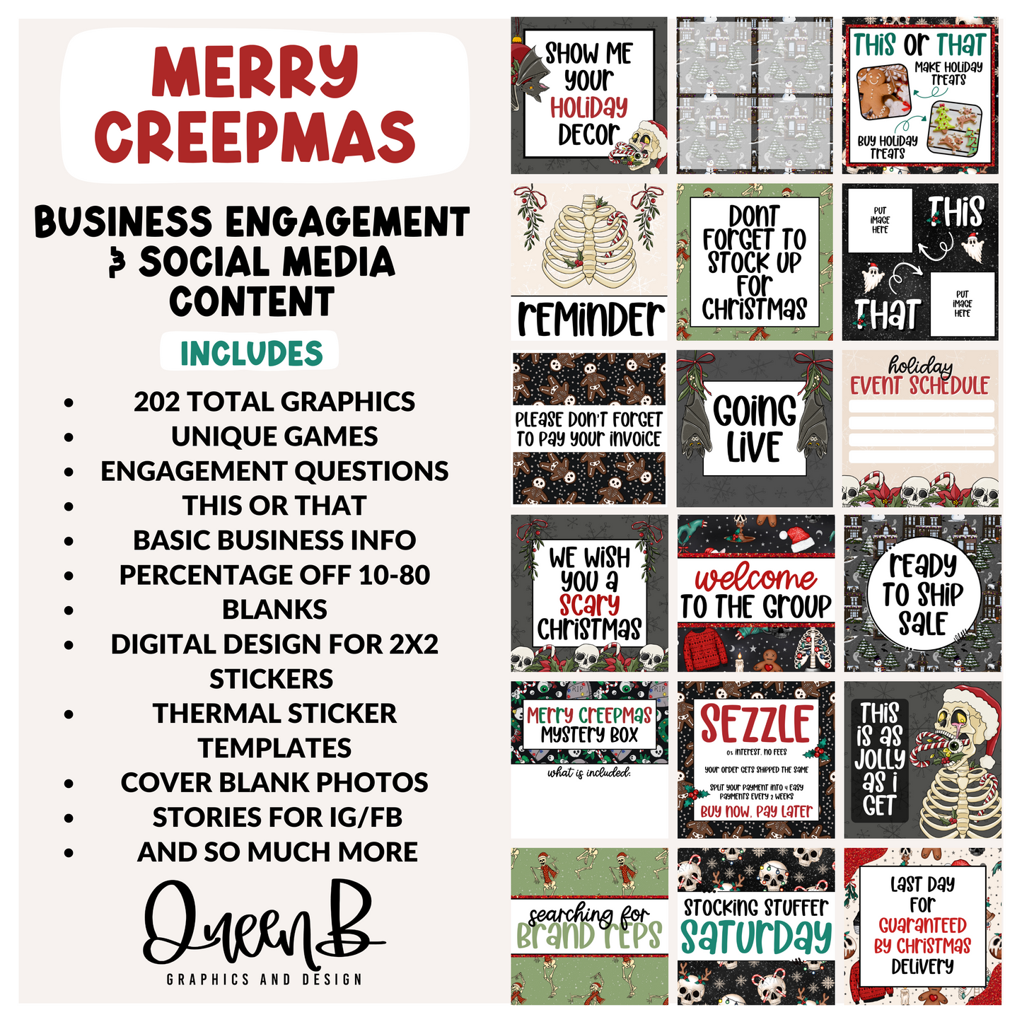Merry Creepmas Business Engagement & Social Media Content Graphics Collection