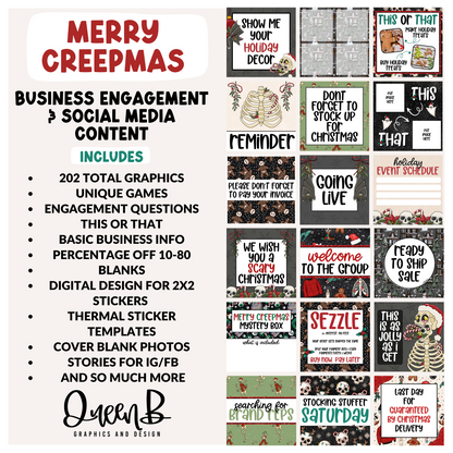 Merry Creepmas Business Engagement & Social Media Content Graphics Collection
