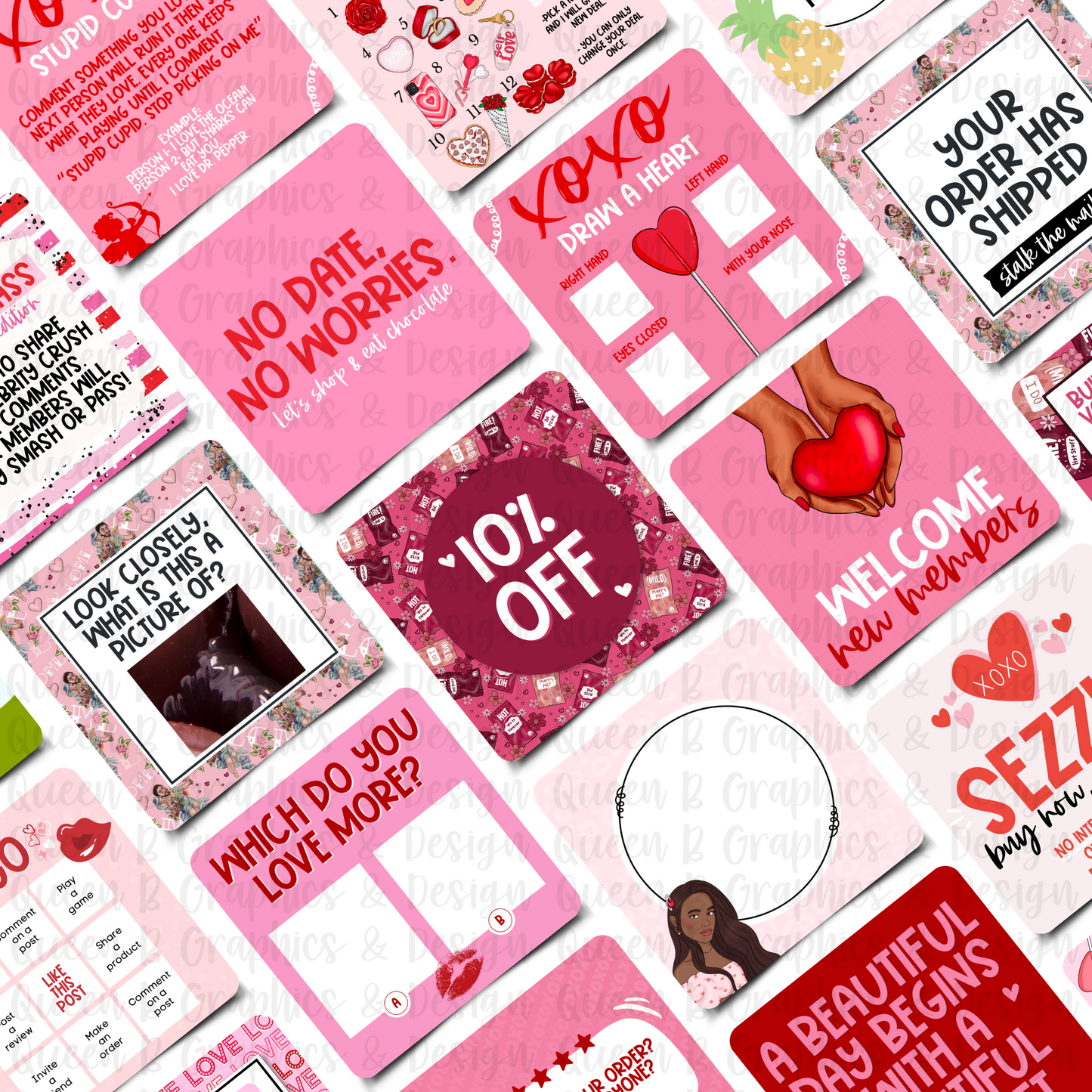 Valentines Day Business Engagement & Social Media Content Graphics Collection