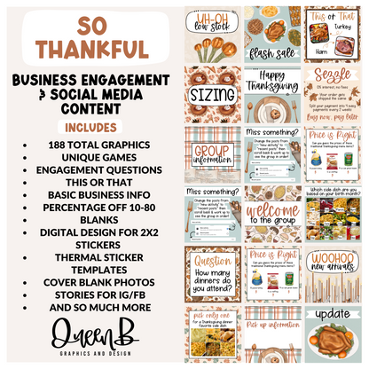 So Thankful Business Engagement & Social Media Content Graphics Collection