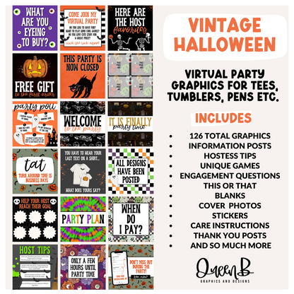 Vintage Halloween Tee Party & Basic Party Graphics Collection