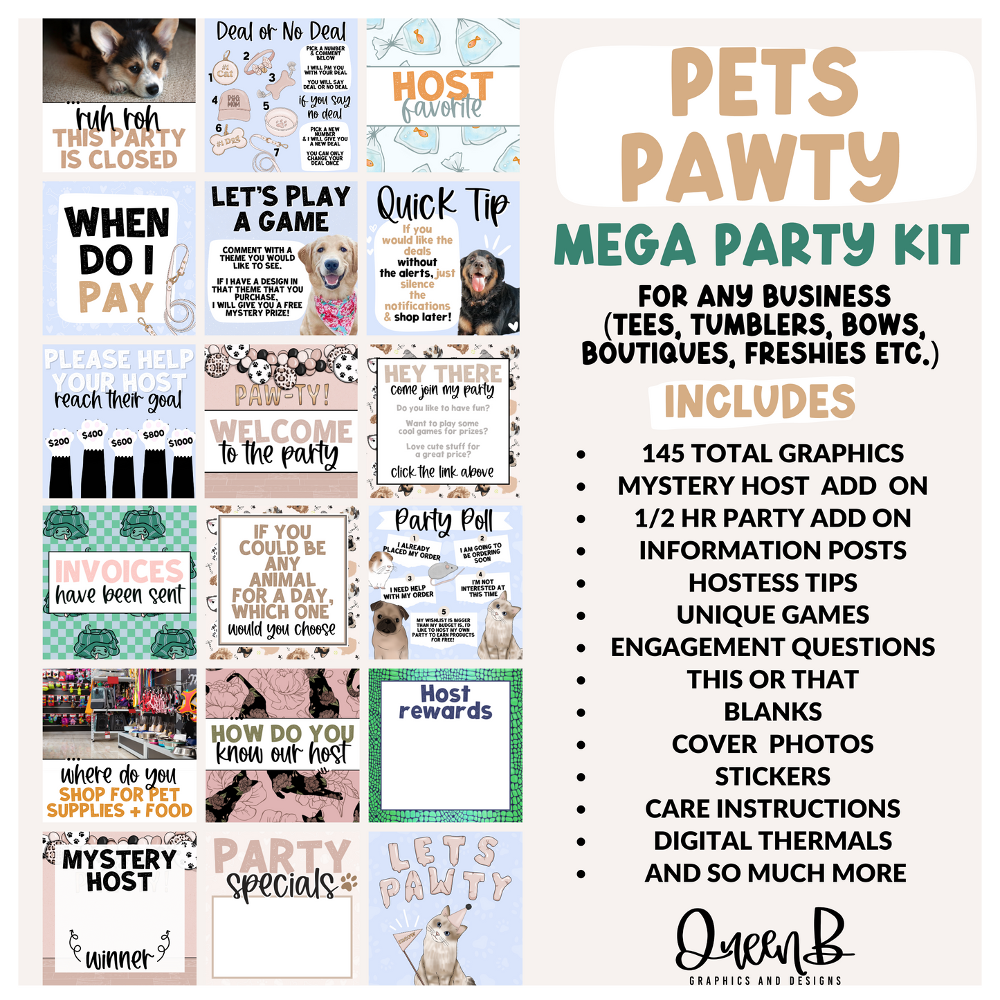 Pets Pawty Mega Party Kit Graphics Collection